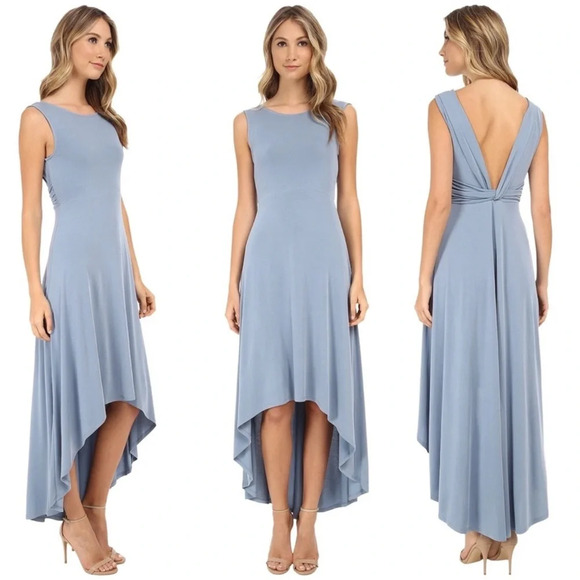 BCBGMaxAzria Dresses & Skirts - BCBGMaxAzria Fara High Low V-Back Sleeveless Dress Blue
